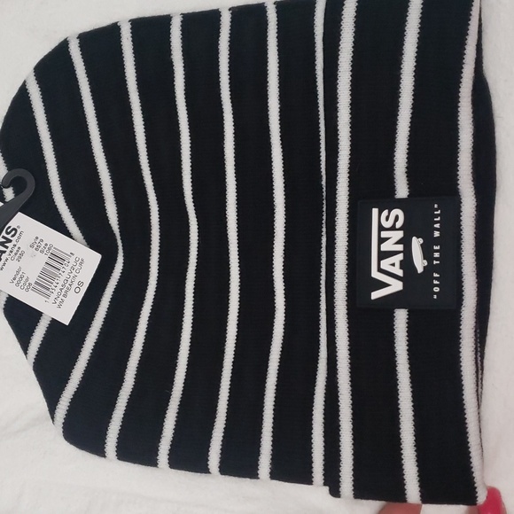 NWT Vans Off The Wall Women's Breakin Curfew Black Striped Beanie Onesize - Picture 9 of 10